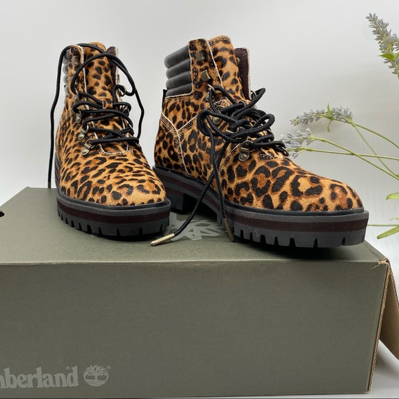Timberland Women's London Square animal print Lace-Up Winter Boots size 6.5 New - Picture 8 of 8